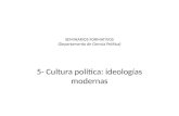 SEMINARIOS FORMATIVOS (Departamento de Ciencia Política) 5- Cultura política: ideologías modernas.