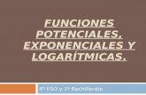 FUNCIONES POTENCIALES, EXPONENCIALES Y LOGARÍTMICAS. 4º ESO y 1º Bachillerato.
