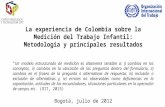 La experiencia de Colombia sobre la Medición del Trabajo Infantil: Metodología y principales resultados “Un modelo estructurado de medición es altamente.