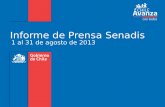 Informe de Prensa Senadis 1 al 31 de agosto de 2013.