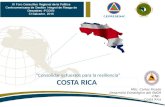 COSTA RICA “Consolidar esfuerzos para la resiliencia” MSc. Carlos Picado Desarrollo Estratégico del SNGR -CNE- Costa Rica.