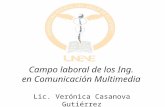 Campo laboral de los Ing. en Comunicación Multimedia Lic. Verónica Casanova Gutiérrez.