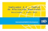 Indicador 4.2 – Índice de Afectación Emocional Resultados a Junio 2013.