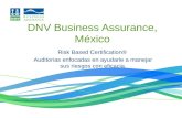 DNV Business Assurance, México Risk Based Certification® Auditorias enfocadas en ayudarle a manejar sus riesgos con eficacia.