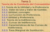 Tema 3 Tema 3 Teoría de la Conducta del Consumidor 3.1.Teoría de la Utilidad y la Preferencia 3.1.1. Valor de Uso y Valor de Cambio. 3.1.2 Utilidad, concepto.