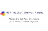1 HSP(Haskell Server Pages) Alejandro del Real Chicharro José Emilio Villena Irigoyen.