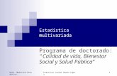 Dpto. Medicina Preventiva.Francisco Javier Barón López 1 Estadística multivariada Programa de doctorado: “Calidad de vida, Bienestar Social y Salud Pública”
