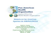 2007 Pan American Health Organization Malaria en las Americas Aportes de AMI/RAVREDA Keith H. Carter Asesor Regional de Malaria Organizacion Panamericana.