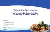 Educación diabetologica Dieta/Nutrición Equipo:  *Elizabeth Flores  *Daniella Gómez  *Karla..  *Fernando Partida  *Joel.