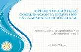DIPLOMA EN JEFATURA, COORDINACION Y SUPERVISIÓN EN LA ADMINISTRACIÓN LOCAL Administración de la Capacitación en las Organizaciones Públicas Lic. Laura