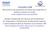 Estudios CAB Mecanismos de expedición de títulos de postgrado en América Latina y el Caribe Fondo Indígena Internacional-IIICAB Estudio Comparado de Procesos.