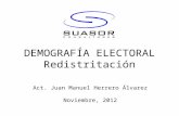 DEMOGRAFÍA ELECTORAL Redistritación Act. Juan Manuel Herrero Álvarez Noviembre, 2012.