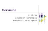 Servicios II° Medio Educación Tecnológica Profesora: Camila Apraiz.
