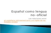 Las relaciones entre el castellano latinoamericano y el inglés de los Estados Unidosel castellano latinoamericano y el inglés de los Estados Unidos.