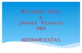 Ricardo Díaz y jhoner Riascos 904 HERRAMIENTAS.  Va fijado a la mesa de trabajo. La forma de sujetar en él las piezas es muy fácil y cómoda. (Si se sujeta.