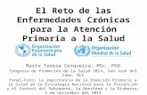 El Reto de las Enfermedades Crónicas para la Atención Primaria a la Salud Maria Teresa Cerqueira, MSc, PhD Congreso de Promoción de la Salud 2014, San.