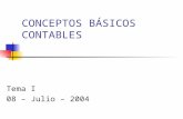 CONCEPTOS BÁSICOS CONTABLES Tema I 08 – Julio – 2004.