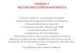 UNIDAD 7 RECONSTRUCCIÓN DEMOCRÁTICA - Crisis económica y las protestas nacionales - Reactivación de la oposición política a la dictadura - Endurecimiento.