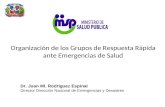 Organización de los Grupos de Respuesta Rápida ante Emergencias de Salud Dr. Juan Ml. Rodríguez Espinal Director Dirección Nacional de Emergencias y Desastres.