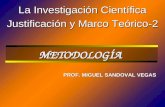 METODOLOGÍA La Investigación Científica Justificación y Marco Teórico-2 PROF. MIGUEL SANDOVAL VEGAS.