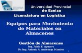 Equipos para Movimiento de Materiales en Almacenes Gestión de Almacenes Ing. Pablo E. Aguerre Dr. Ing. Antonio A. Arciénaga Morales Universidad Provincial.