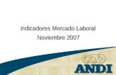 1 Indicadores Mercado Laboral Noviembre 2007. 2 Contenido Estamos en un buen momento económico Empleo y crecimiento Transformaciones del sector productivo.