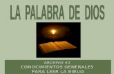 ARCHIVO #2 CONOCIMIENTOS GENERALES PARA LEER LA BIBLIA.