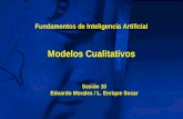 Modelos Cualitativos Sesión 10 Eduardo Morales / L. Enrique Sucar Sesión 10 Eduardo Morales / L. Enrique Sucar Fundamentos de Inteligencia Artificial.