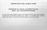 DERECHOS DEL BUEN VIVIR DERECHO AL AGUA Y ALIMENTACION (ART. 12 Y 13 CONSTITUCION) EL ESTADO RECONOCE QUE LOS HABITANTES DEL PAIS TIENEN DERECHO DE TENER.