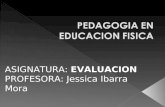 ASIGNATURA: EVALUACION PROFESORA: Jessica Ibarra Mora.