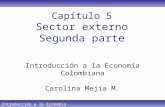 Introducción a la Economía Colombiana Capítulo 5 Sector externo Segunda parte Introducción a la Economía Colombiana Carolina Mejía M.