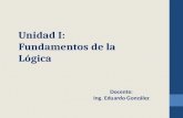 Unidad I: Fundamentos de la Lógica Docente: Ing. Eduardo González.