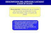 DESCRIPCION DEL SERVICIO “LISTADO” (Listado de Usuario) Descripción: Obtención de un listado de usuarios accediendo a una Base de Datos SQL a través de.