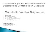 Modulo II: Pueblos Originarios. AUTORES: Dr. CONTE, Omar Lic. GUZMAN, Carlos Dr. KALAFATTICH, Santiago Lic. PASTOR, Patricia EXPOSITORES: Prof. MARTINA,