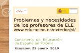 Problemas y necesidades de los profesores de ELE   Consejería de Educación de España en Polonia.