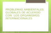 PROBLEMAS AMBIENTALES GLOBALES DE ACUERDO CON LOS ORGANISMOS INTERNACIONALES.