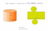 Área lateral y total de un CILINDRO recto. Calcular las áreas lateral y total de un cilindro de 18 cm de altura y radio de la base 7 cm.