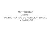 METROLOGIA UNIDAD II INSTRUMENTOS DE MEDICION LINEAL Y ANGULAR.
