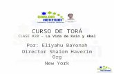 CURSO DE TORÁ CLASE #20 – La Vida de Kain y Abel Por: Eliyahu BaYonah Director Shalom Haverim Org New York.