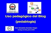 Uso pedagógico del Blog (pedablogía) Prof. Benedicto González Vargas Santiago de Chile, julio de 2004.