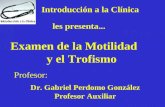 Introducción a la Clínica Examen de la Motilidad y el Trofismo les presenta... Profesor: Dr. Gabriel Perdomo González Profesor Auxiliar.