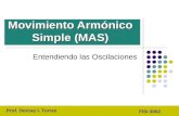 Entendiendo las Oscilaciones Movimiento Armónico Simple (MAS) Prof. Dorcas I. Torres FISI 3002.