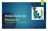 Modalidades de Educación NUEVAS TECNOLOGIAS EN EDUCACION EQUIPO 3.