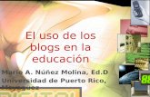 El uso de los blogs en la educación Mario A. Núñez Molina, Ed.D Universidad de Puerto Rico, Mayagüez.