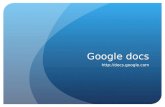 Google docs http://docs.google.com. ¿Qué es google doc? Google Docs es una sencilla pero potente suite ofimática, todo en línea. Nos permite crear nuevos.