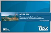 Mecanismos de Daño que Afectan Equipos en la Industria de Refinación API RP 571 Ing. Luis de Vedia 1.