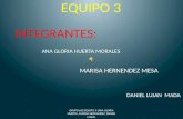 EQUIPO 3 INTEGRANTES: ANA GLORIA HUERTA MORALES MARISA HERNENDEZ MESA DANIEL LUJAN MADA GRUPO 602 EQUIPO 3 (ANA GLORIA HUERTA, MARISA HERNANDEZ, DANIEL.