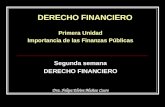 DERECHO FINANCIERO Primera Unidad Importancia de las Finanzas Públicas Segunda semana DERECHO FINANCIERO Dra. Felipa Elvira Muñoz Ccuro.
