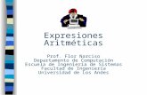 Expresiones Aritméticas Prof. Flor Narciso Departamento de Computación Escuela de Ingeniería de Sistemas Facultad de Ingeniería Universidad de Los Andes.