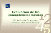 Evaluación de las competencias básicas Mª Antonia Casanova Culiacán, 29 de marzo de 2012.